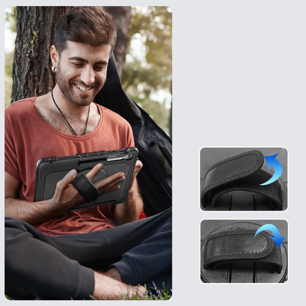 Schutzhülle mit Bildschirmschutz für Galaxy Tab S10 FE Plus, Tech-Protect Solid, Schwarz