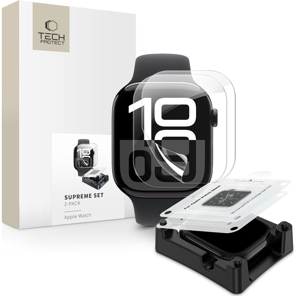Tech-Protect Supreme Set 2er-Pack Hydrogel-Folie für Apple Watch 10 42mm, 2 Stück