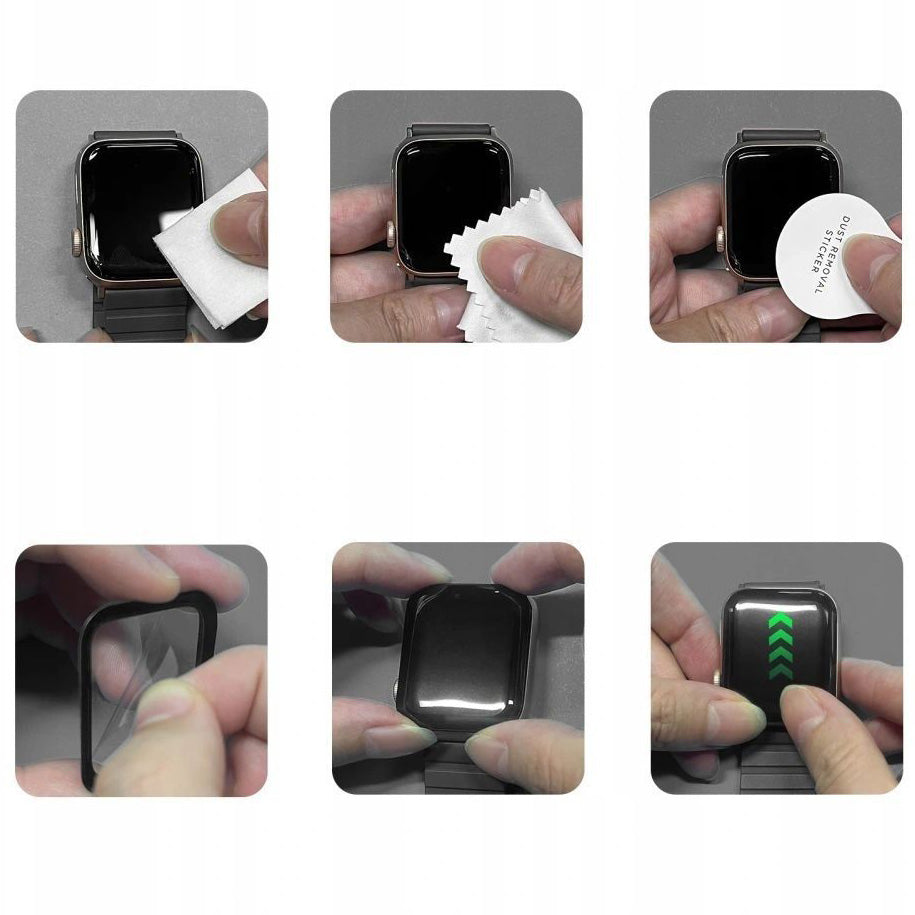 Hybridglas für Xiaomi Redmi Watch 6, 2 Stück, Tech-Protect Hybrid Fit Plus, Transparent mit Schwarzem Rand