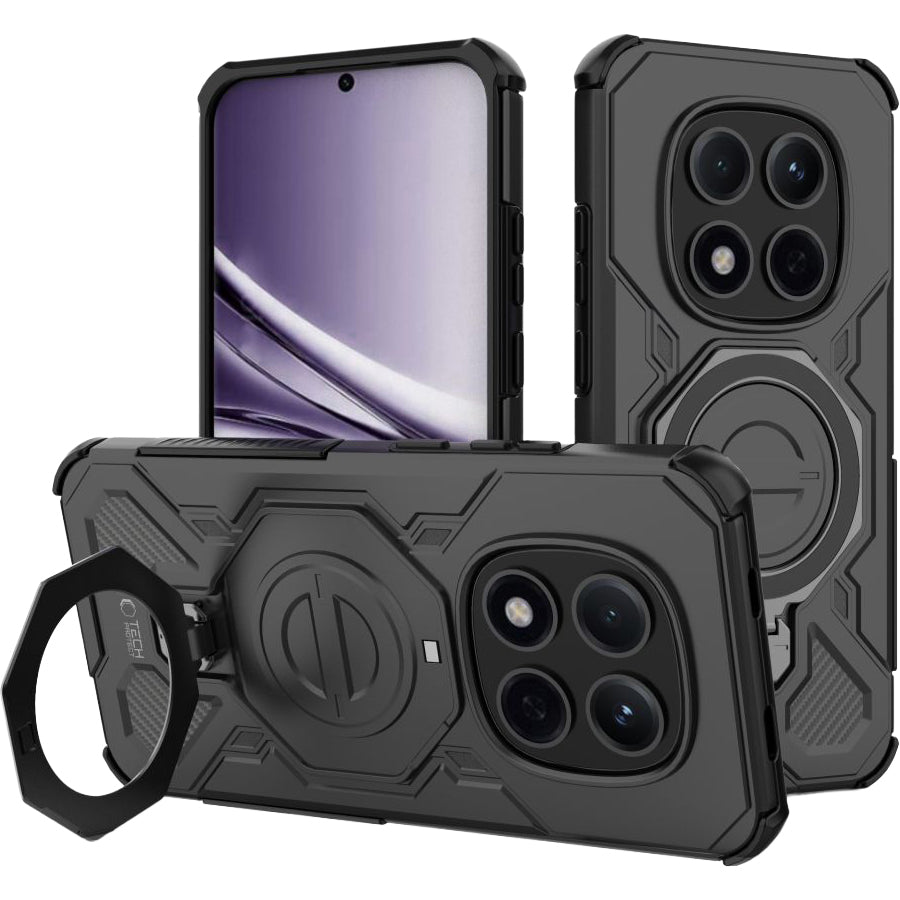 Handyhülle mit Ständer für Xiaomi Redmi Note 15 Pro Plus 5G, Tech-Protect TacticStand, mattes Schwarz