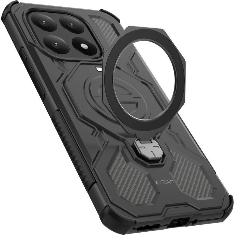 Handyhülle mit Ständer für Xiaomi 15T, Tech-Protect TacticStand mit MagSafe, mattes Schwarz