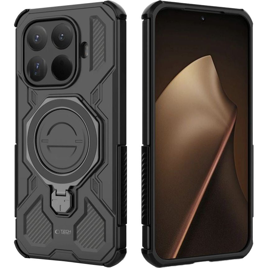 Handyhülle mit Ständer für Xiaomi 15T Pro, Tech-Protect TacticStand mit MagSafe, mattes Schwarz