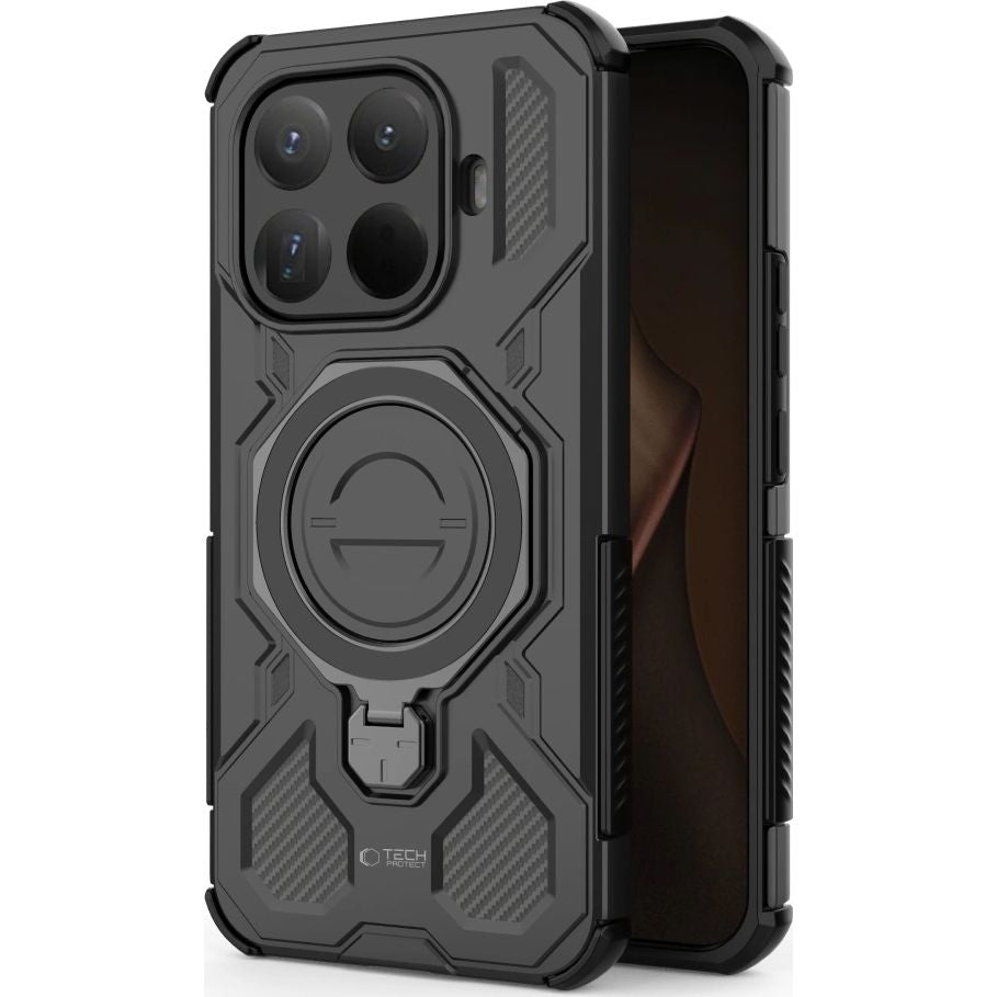 Handyhülle mit Ständer für Xiaomi 15T Pro, Tech-Protect TacticStand mit MagSafe, mattes Schwarz