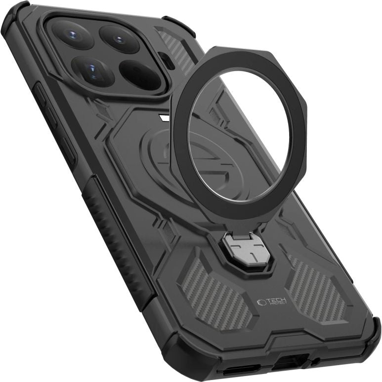 Handyhülle mit Ständer für Xiaomi 15T Pro, Tech-Protect TacticStand mit MagSafe, mattes Schwarz