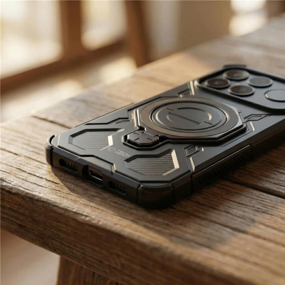 Handyhülle mit Ständer für Xiaomi POCO F8 Ultra, Tech-Protect TacticStand mit MagSafe, Mattes Schwarz