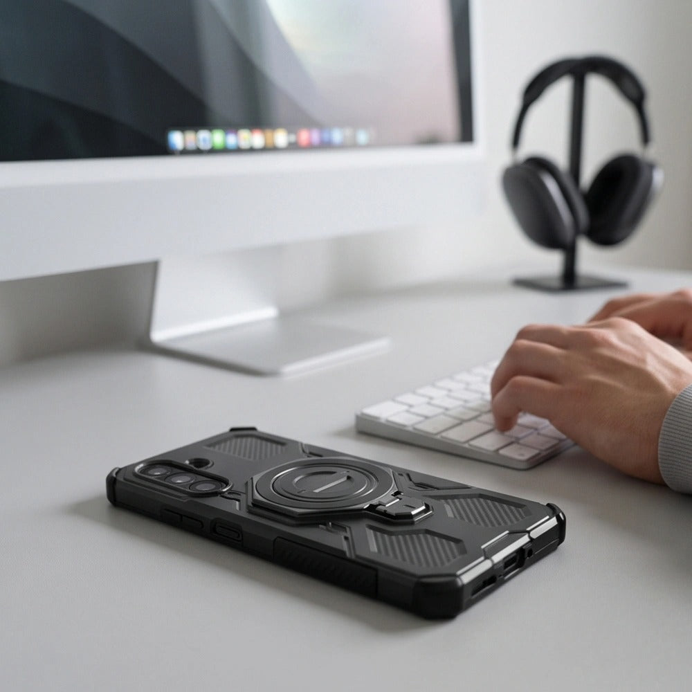 Handyhülle mit Ständer für Galaxy A17 5G / 4G, Galaxy A18 5G / 4G, Tech-Protect TacticStand mit MagSafe, Mattes Schwarz (6/9)