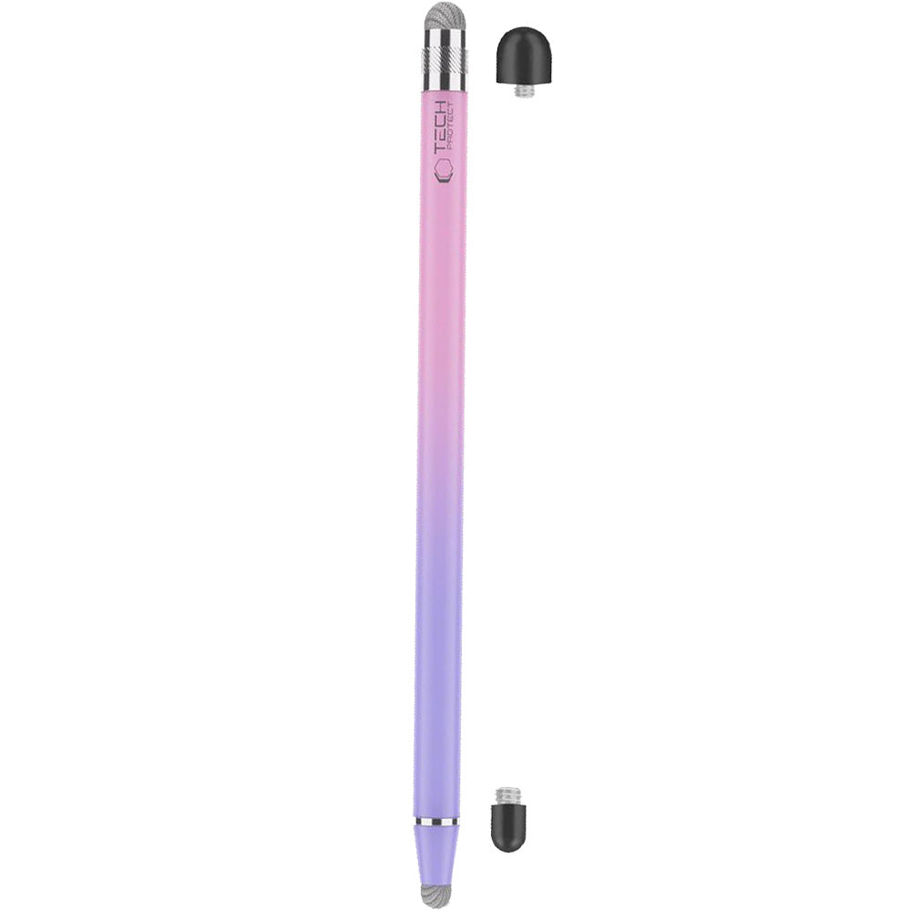 Universeller Eingabestift für Telefon/Tablet, Tech-Protect USP100 4-TIP Touch Stylus Pen, Violett-Rosa