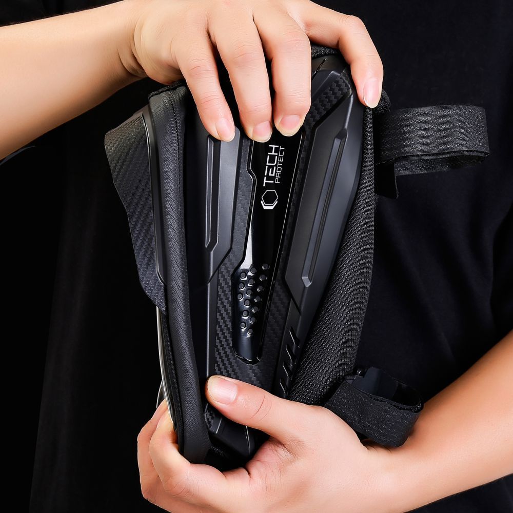 Fahrradträger, Gepäcktasche, Rahmentasche für Telefon Tech-Protect V2 L, Schwarz