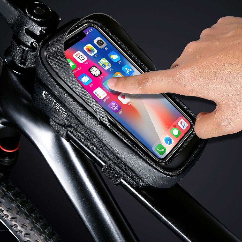 Fahrradträger, Gepäcktasche, Rahmentasche für Telefon Tech-Protect V2 M, Schwarz