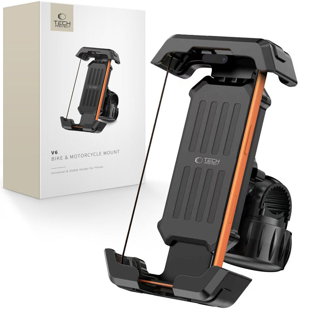 Fahrrad-/Motorradhalterung für Handy am Lenker, Tech-Protect V6, Schwarz