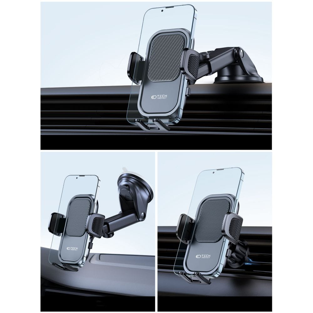 Auto Handyhalterung Tech Protect V6 Universal für Cockpit / Scheiben / Lüftungsdüsen, Schwarz