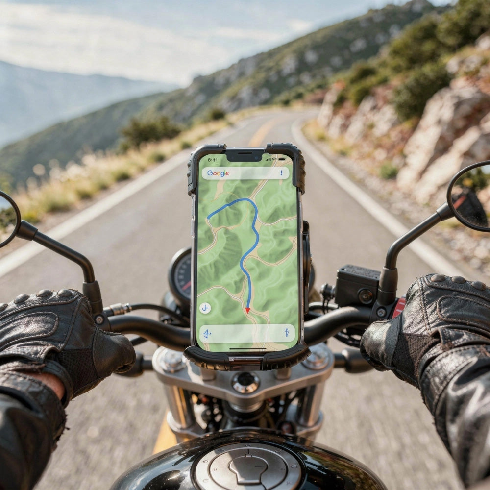Fahrrad-/Motorradhalterung für Handy am Lenker, Tech-Protect V7, Schwarz