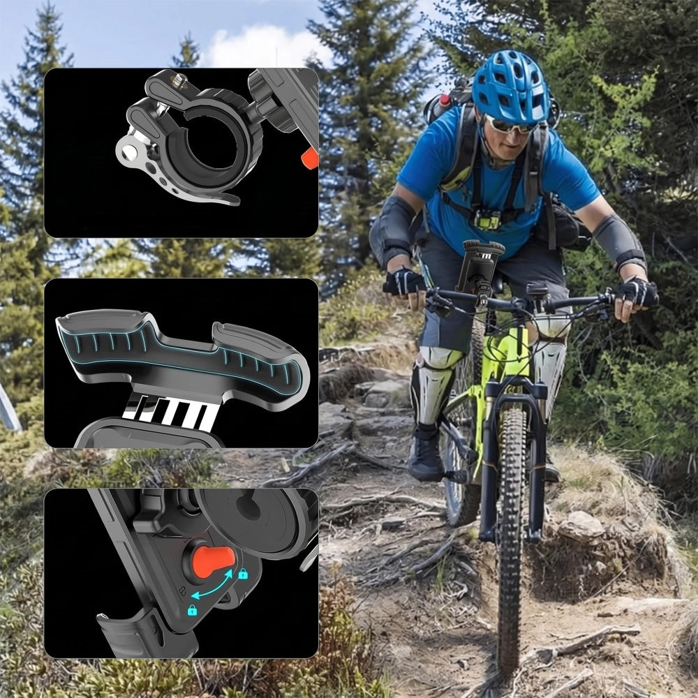 Fahrrad-/Motorradhalterung für Handy am Lenker, Tech-Protect V7, Schwarz