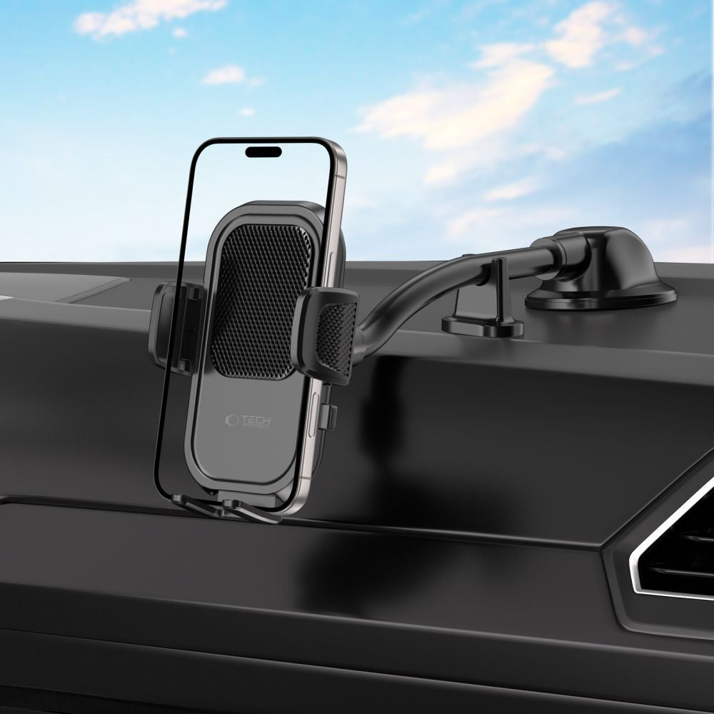 Autohalterung für Armaturenbrett / Windschutzscheibe / Lüftungsgitter, Tech-Protect V8 Universal Long Arm, Schwarz