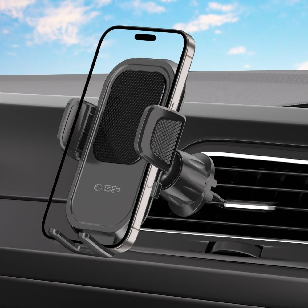 Tech-Protect V8 Universal-Autohalterung für Armaturenbrett / Windschutzscheibe / Lüftungsgitter, Schwarz
