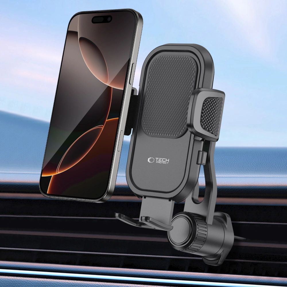 Handy-Halterung für Lüftungsgitter, Tech-Protect V8 Universal Rotary, Schwarz