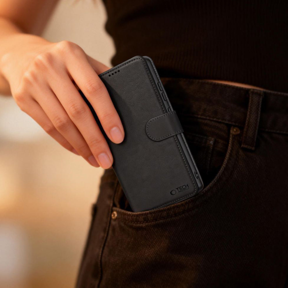 Handyhülle mit Klappe für Galaxy A27 5G, Tech-Protect Wallet, Schwarz