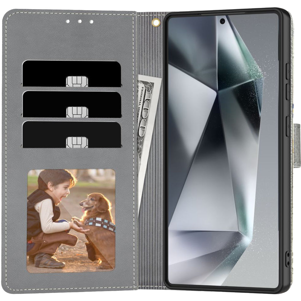 Handyhülle für Galaxy A56 5G, Tech-Protect Wallet, Weiß mit floralem Muster