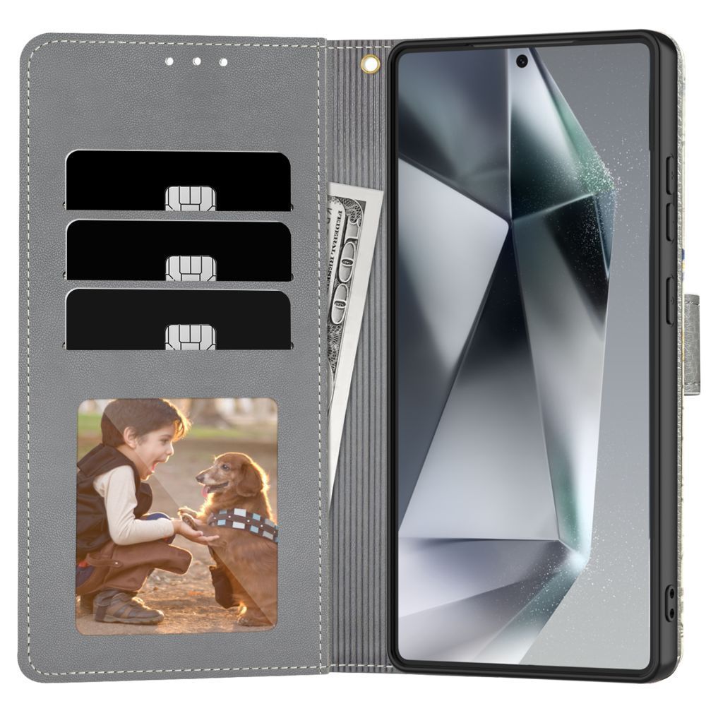 Handyhülle mit Klappe für Galaxy A57 5G, Tech-Protect Wallet, Weiß mit floralem Muster