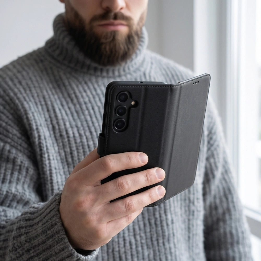 Handyhülle für Galaxy S26 FE, Tech-Protect Wallet, Schwarz