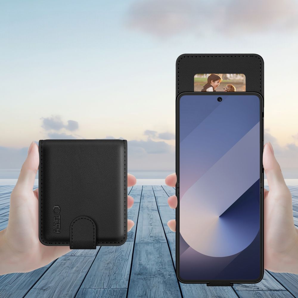 Handyhülle für Galaxy Z Flip7, Tech-Protect Wallet, Schwarz