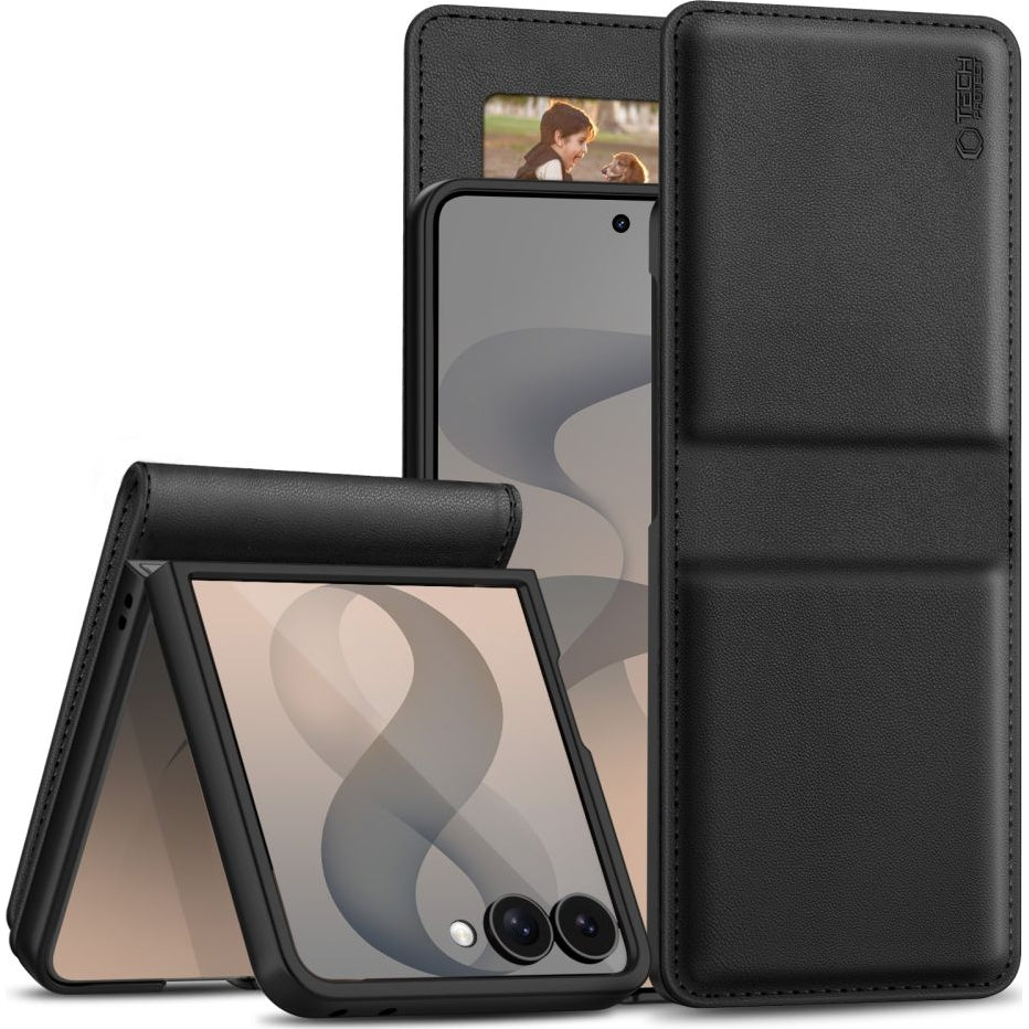 Handyhülle für Galaxy Z Flip8, Tech-Protect Wallet, Schwarz