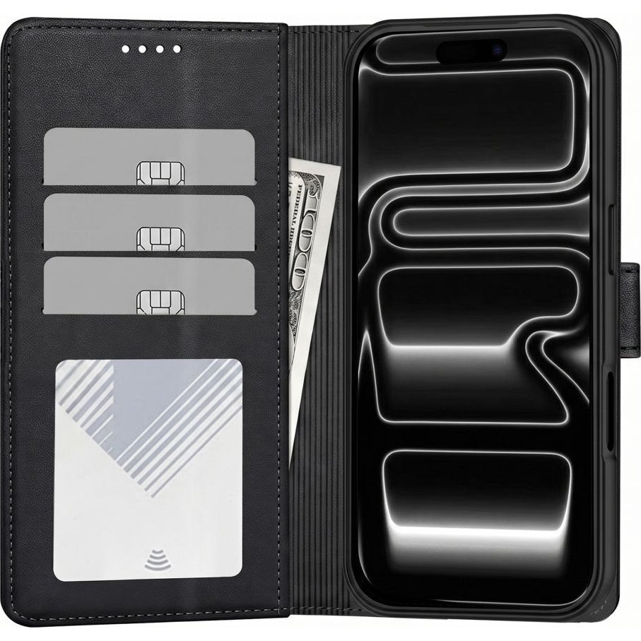 Handyhülle für iPhone 18 Pro / 17 Pro, Tech-Protect Wallet für MagSafe, Schwarz