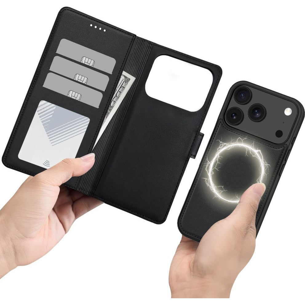 Handyhülle für iPhone 18 Pro / 17 Pro, Tech-Protect Wallet für MagSafe, Schwarz