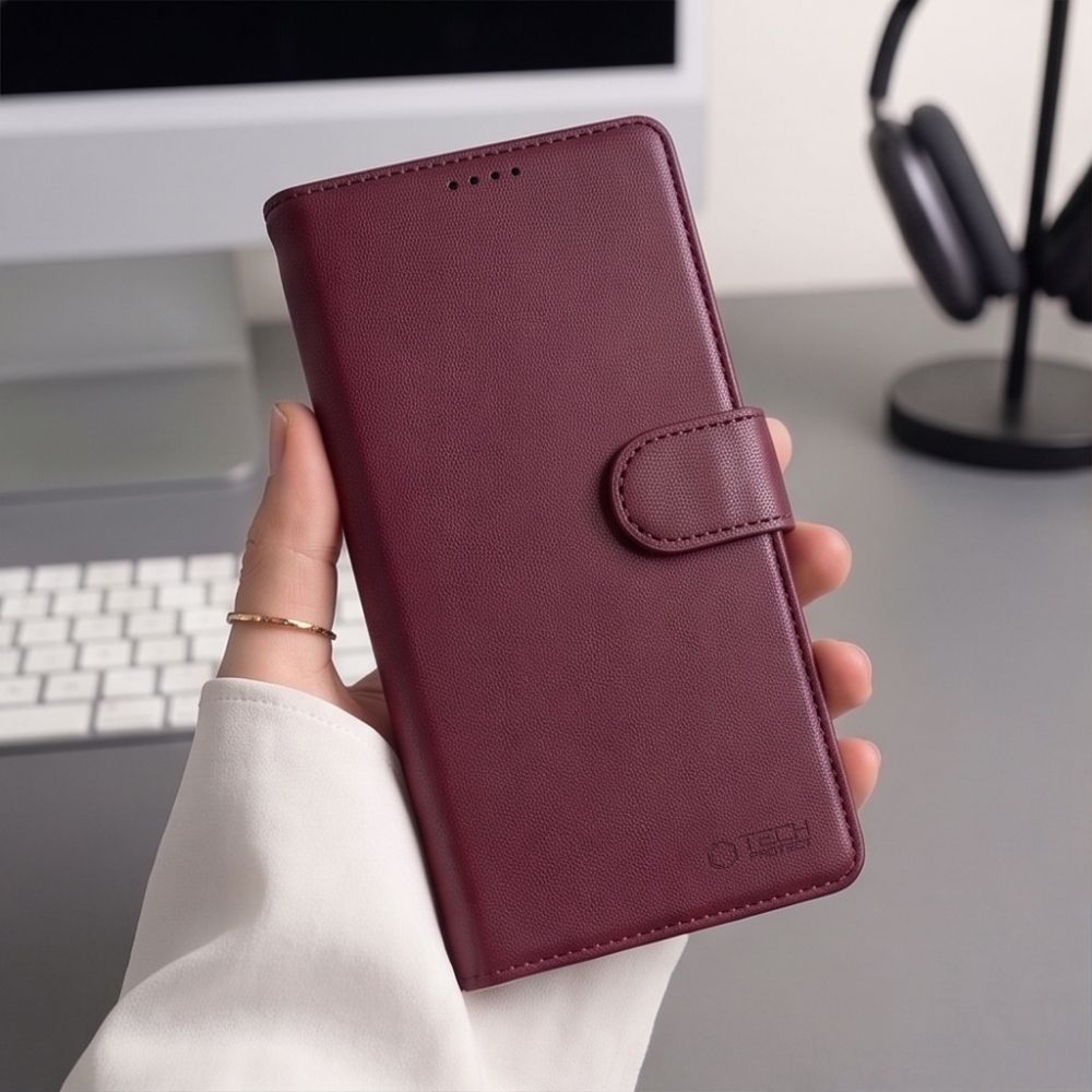 Handyhülle für iPhone 18 Pro Max / 17 Pro Max, Tech-Protect Wallet für MagSafe, Burgunderrot