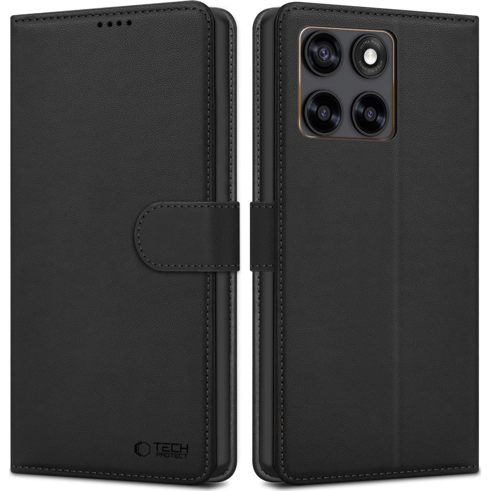 Handyhülle für Motorola Edge 70 Fusion, Tech-Protect Wallet, Schwarz