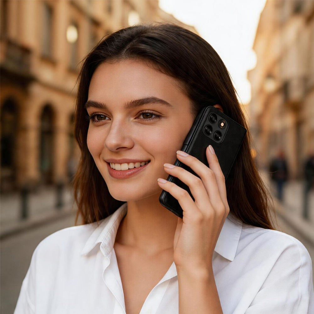 Handyhülle mit Klappe für Motorola Moto G77 5G / Moto G67 5G, Tech-Protect Wallet, Schwarz