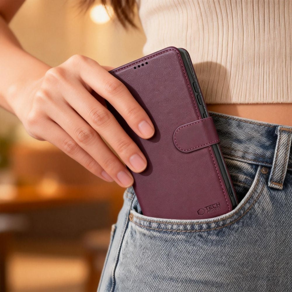 Handyhülle für Samsung Galaxy A27 5G, Tech-Protect Wallet, Burgund