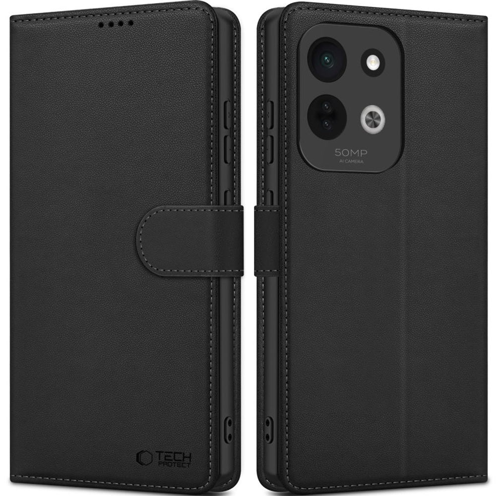 Handyhülle mit Klappe für Xiaomi Redmi 17 4G / 5G, Tech-Protect Wallet, Schwarz