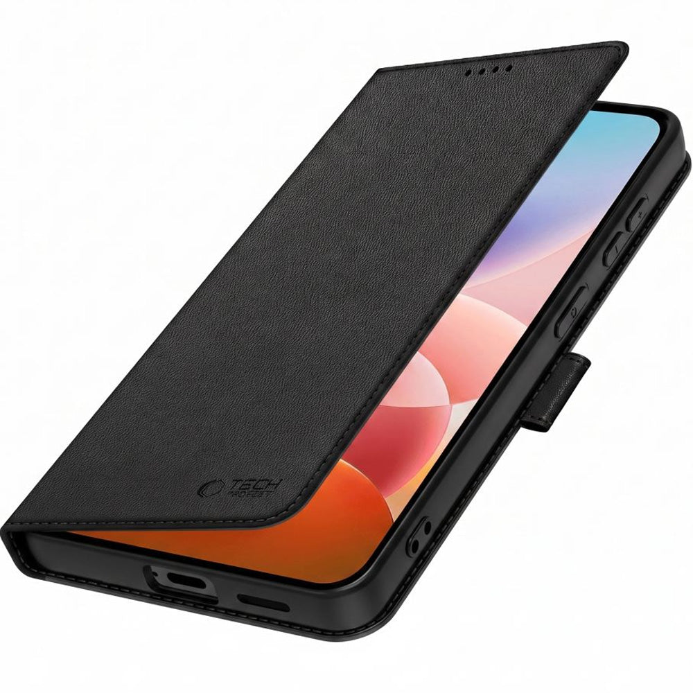 Handyhülle mit Klappe für Xiaomi Redmi 17 4G / 5G, Tech-Protect Wallet, Schwarz
