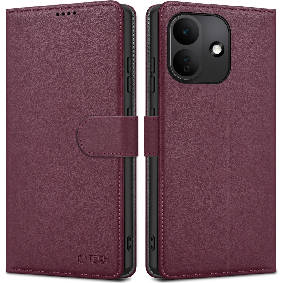 Handyhülle mit Klappe für Xiaomi Redmi Note 17 Pro 5G, Tech-Protect Wallet, Burgunderrot (1/7)
