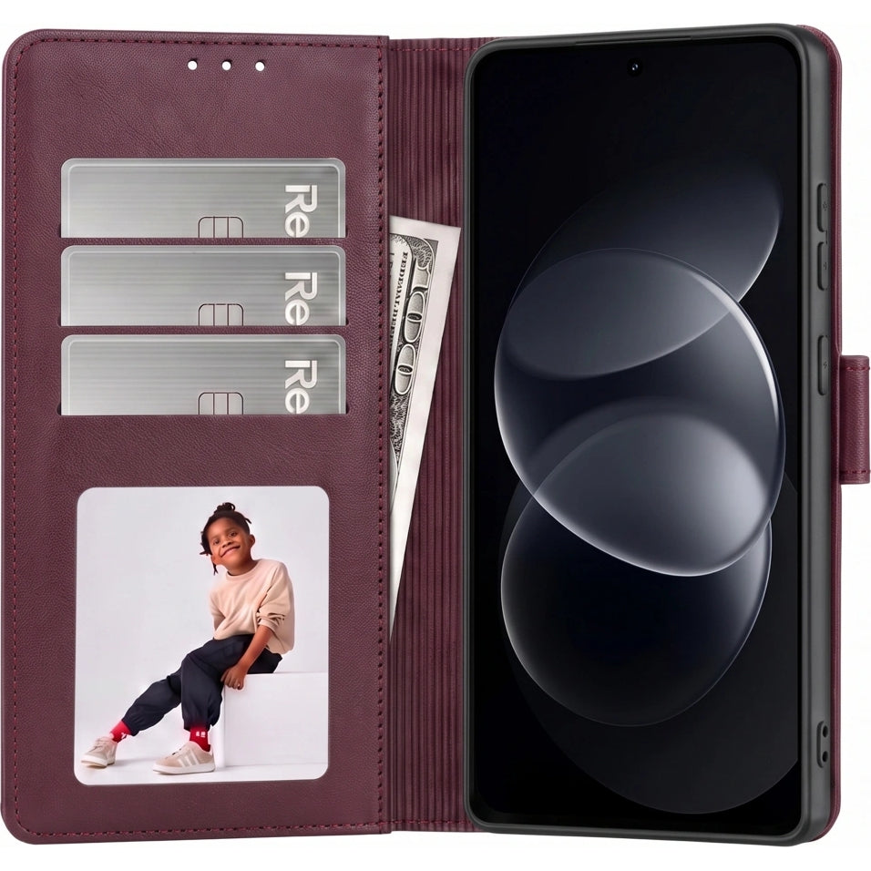 Handyhülle mit Klappe für Xiaomi Redmi Note 17 Pro Max 5G, Tech-Protect Wallet, Burgunderrot (3/7)