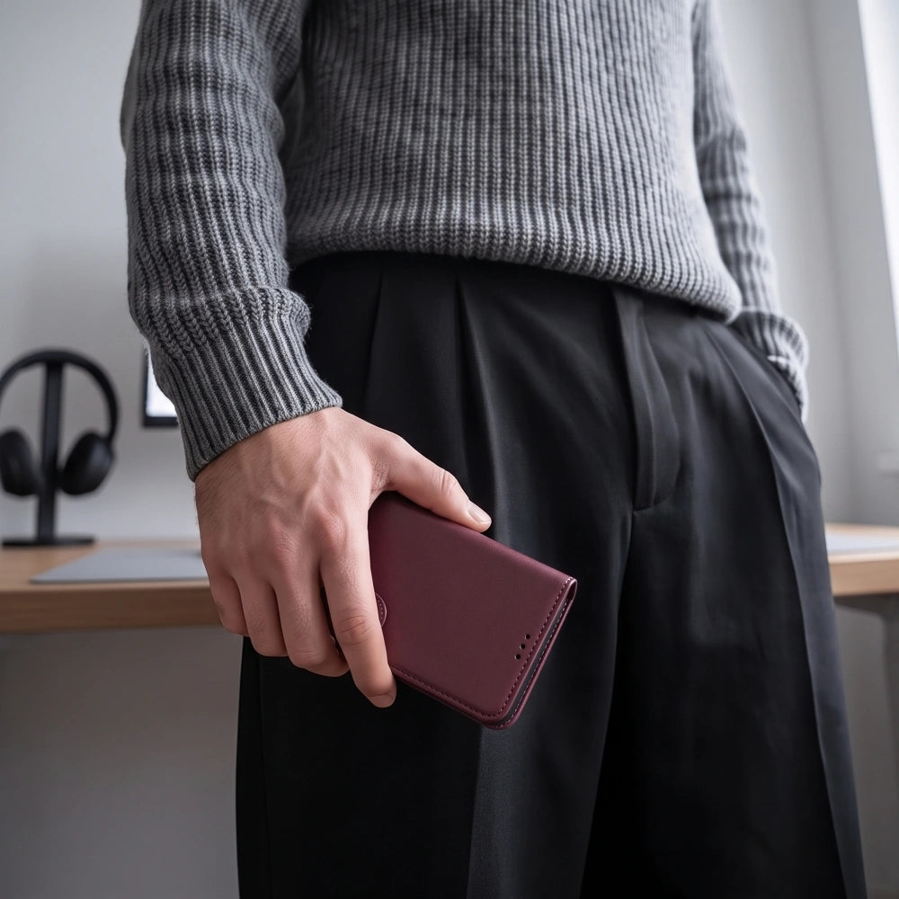 Handyhülle mit Klappe für Xiaomi Redmi Note 17 Pro Max 5G, Tech-Protect Wallet, Burgunderrot (5/7)