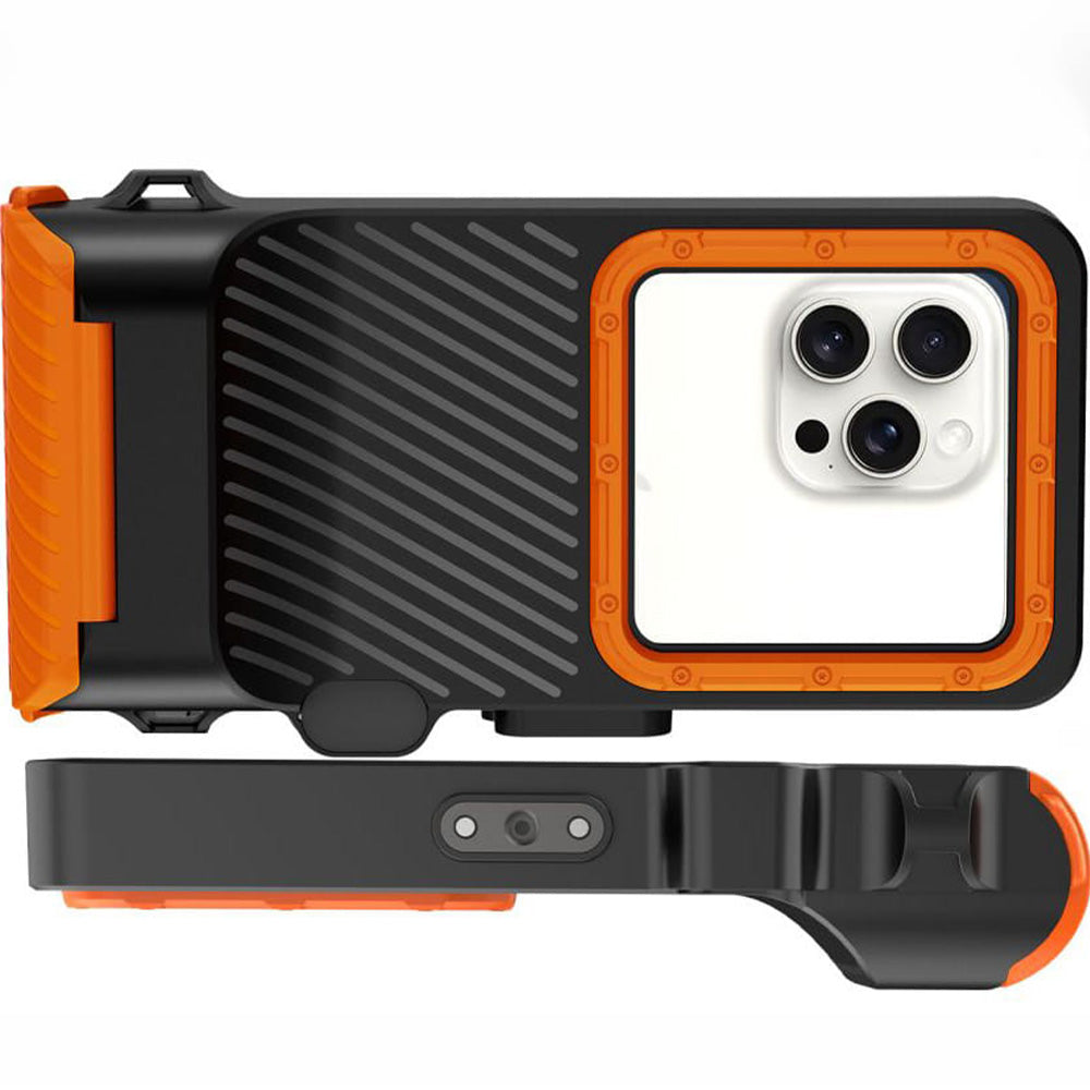Wasserdichte Hülle für Smartphone 4,7-6,9", Tech-Protect IPX8 PRO Universal Diving Waterproof Case, Schwarz-Orange