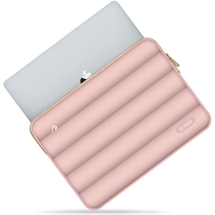 Schutzhülle für Laptop 13" - 14" + kleine Zubehörtasche, Tech-Protect Puffy, Rosa