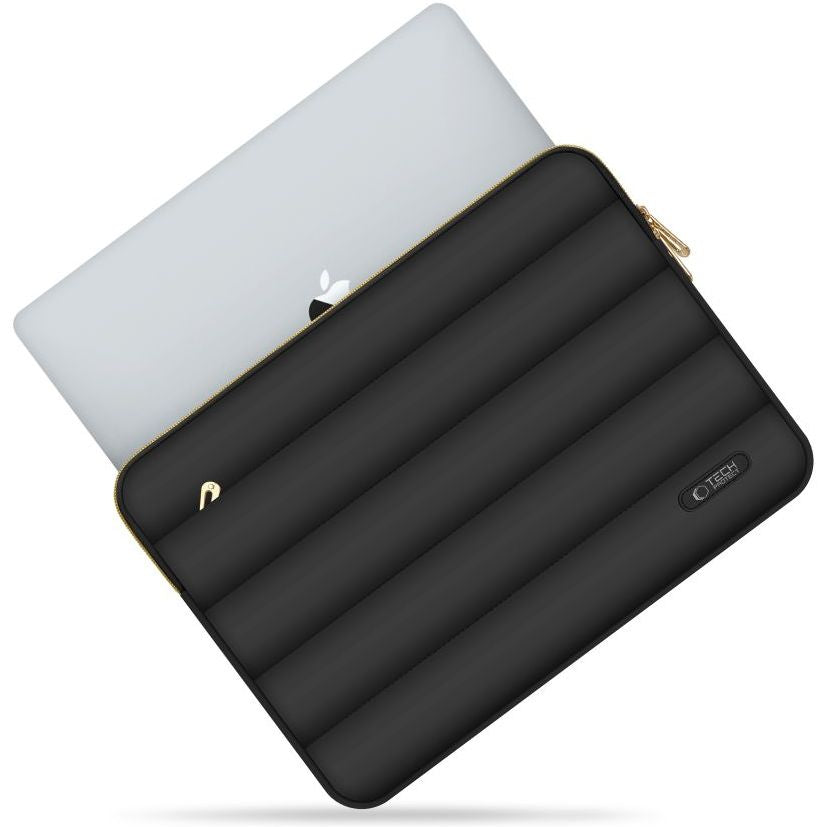 Schutzhülle für Laptop 15" - 16" + kleine Zubehörtasche, Tech-Protect Puffy, Schwarz