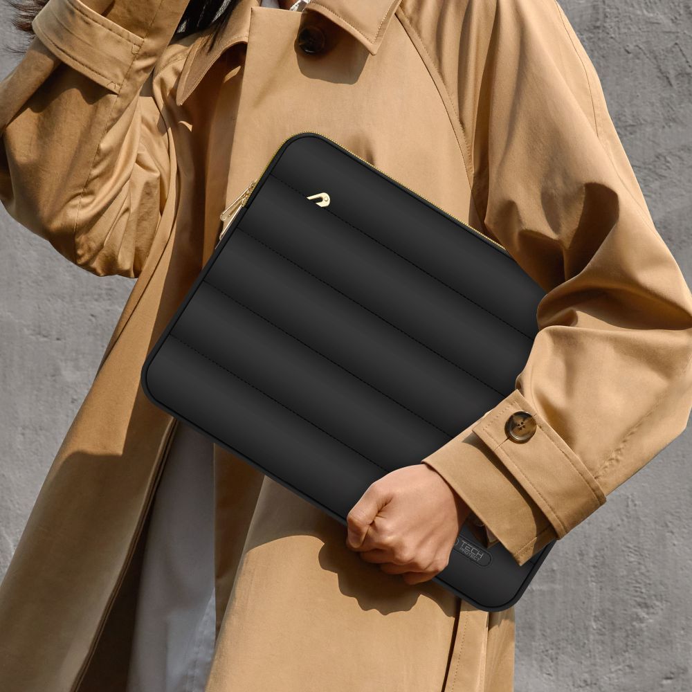 Schutzhülle für Laptop 15" - 16" + kleine Zubehörtasche, Tech-Protect Puffy, Schwarz