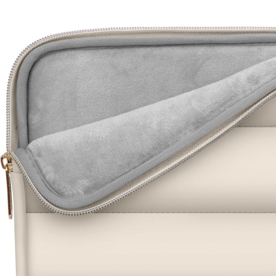 Schutzhülle für Laptop 15" - 16" + kleine Zubehörtasche, Tech-Protect Puffy, Hellbeige
