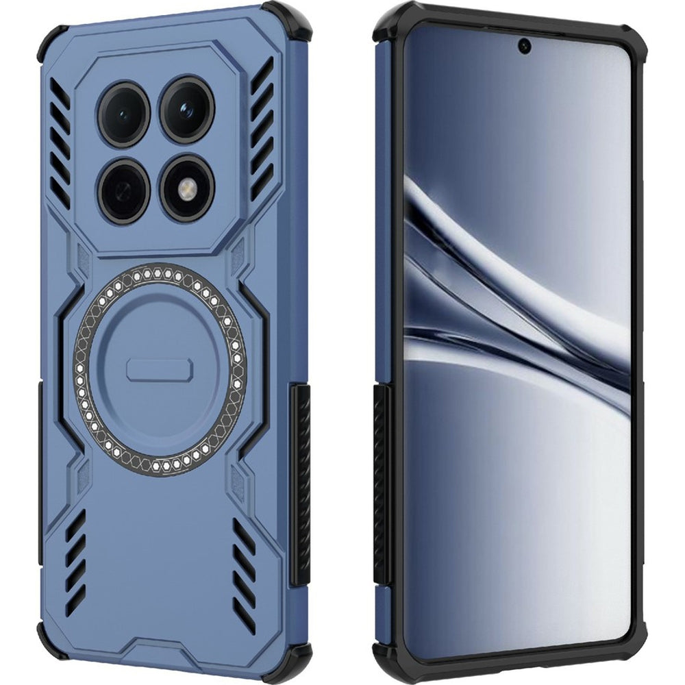 Handyhülle für Xiaomi Redmi Note 15 4G, Techsuit ArmorMag Case, Blau-Schwarz