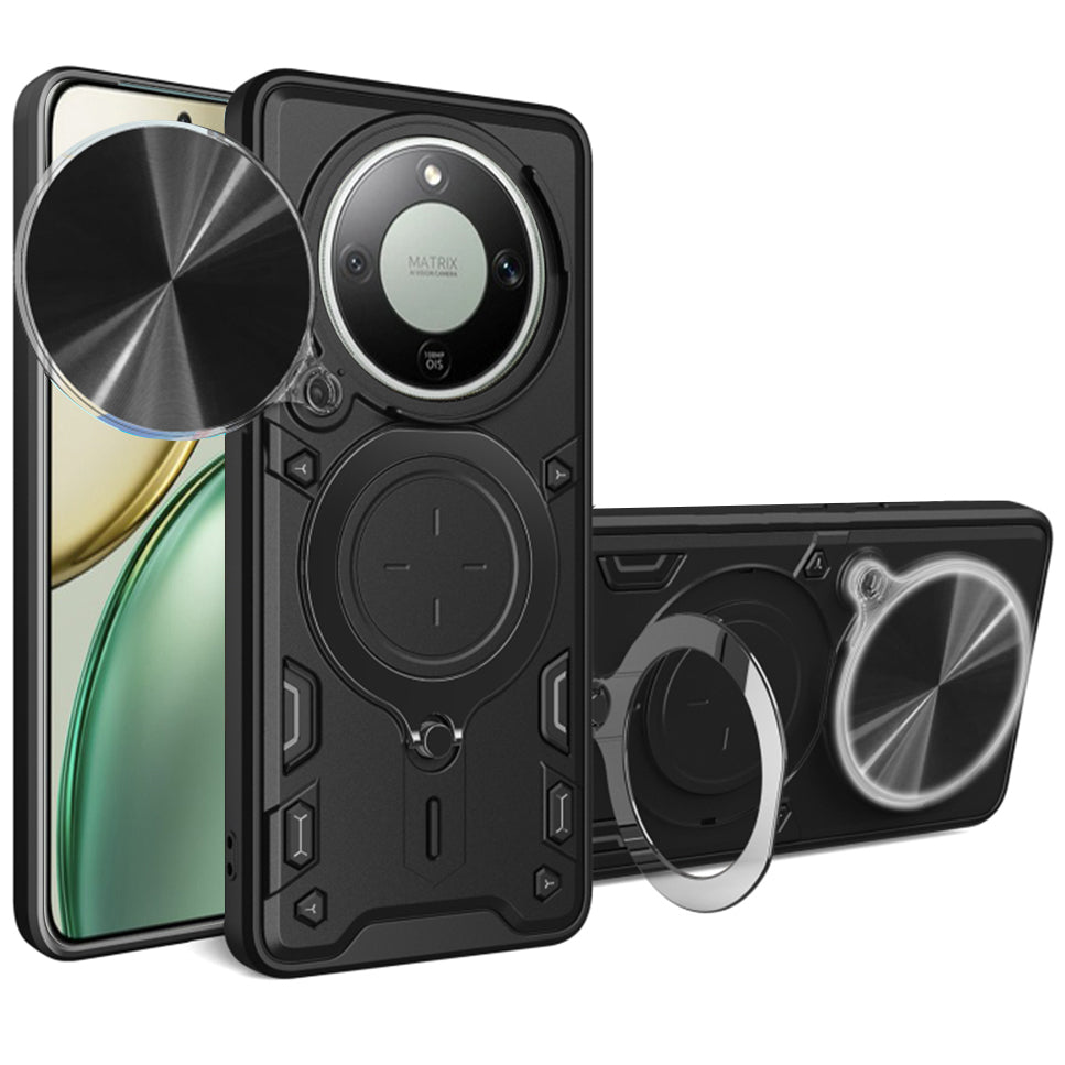 Handyhülle mit CamShield für Honor Magic8 Lite, Techsuit CamGuard Pro, Schwarz