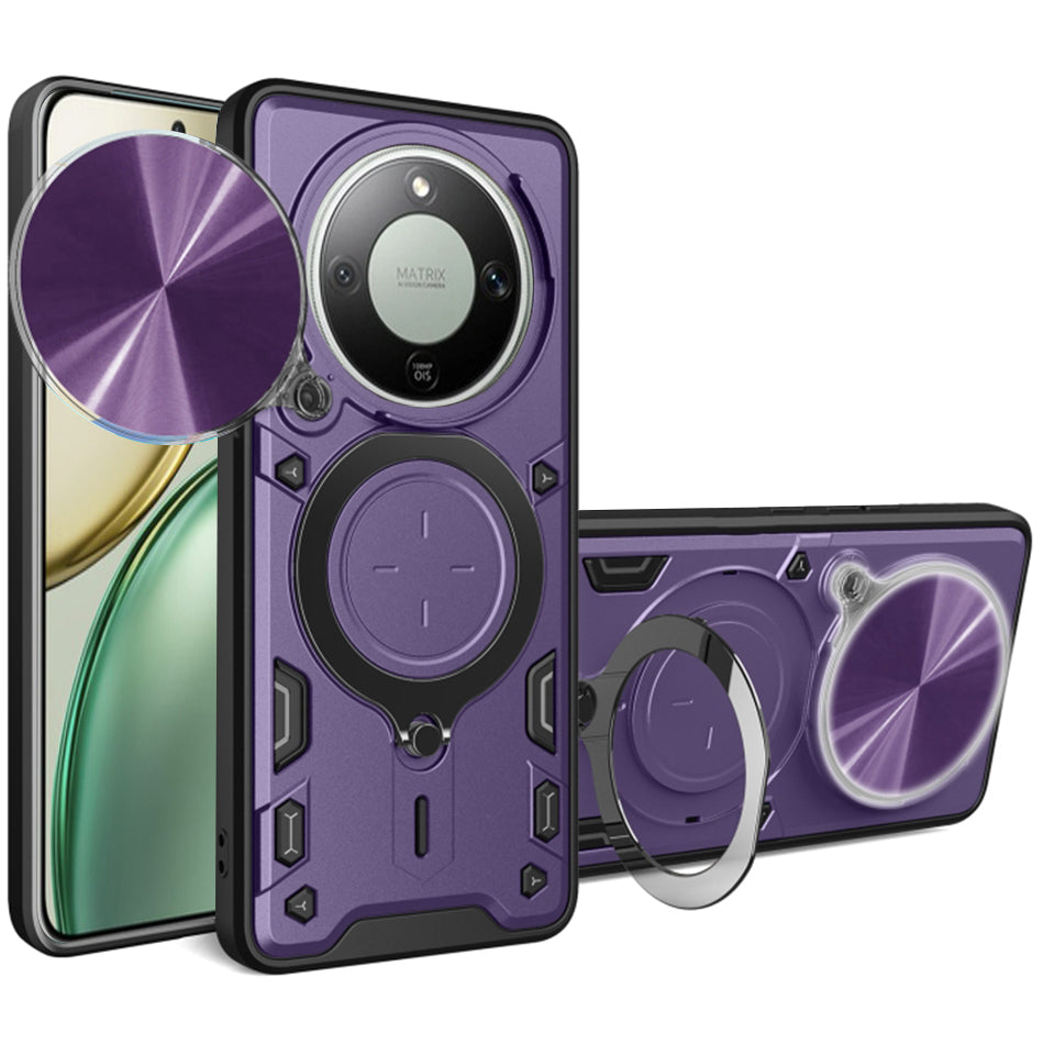 Handyhülle mit CamShield für Honor Magic8 Lite, Techsuit CamGuard Pro, Violett / Schwarz