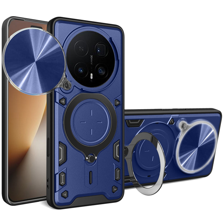 Handyhülle mit CamShield für Honor Magic8 Pro, Techsuit CamGuard Pro, Blau-Schwarz