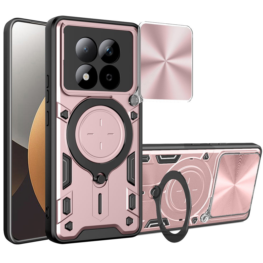 Handyhülle mit CamShield für Xiaomi Redmi Note 15 Pro 5G, Techsuit CamGuard Pro, Roségold / Schwarz