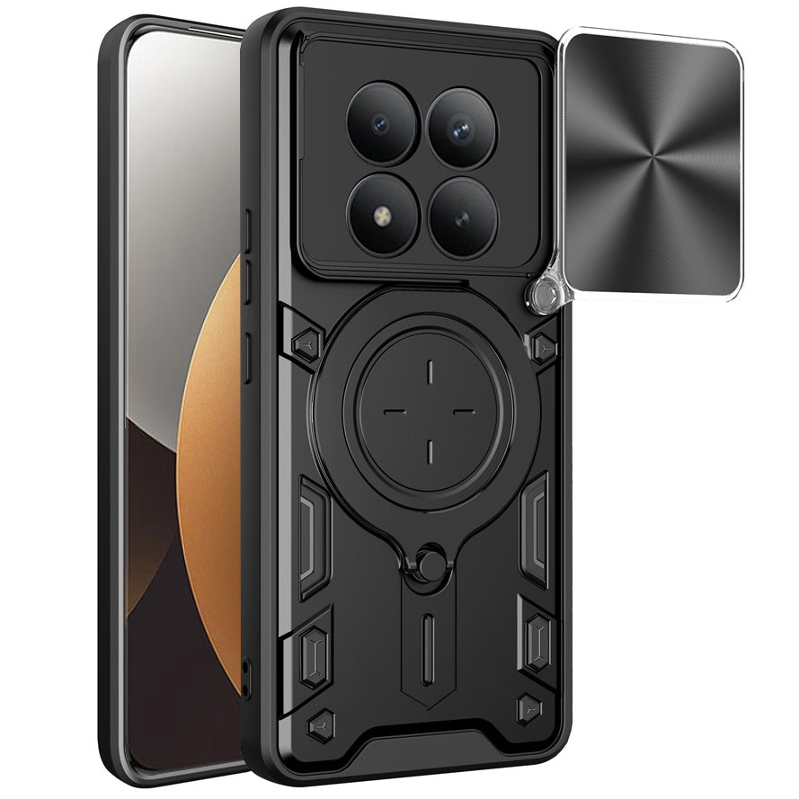 Handyhülle mit CamShield für Xiaomi Redmi Note 15 Pro Plus 5G / POCO M8 Pro 5G, Techsuit CamGuard Pro, Schwarz