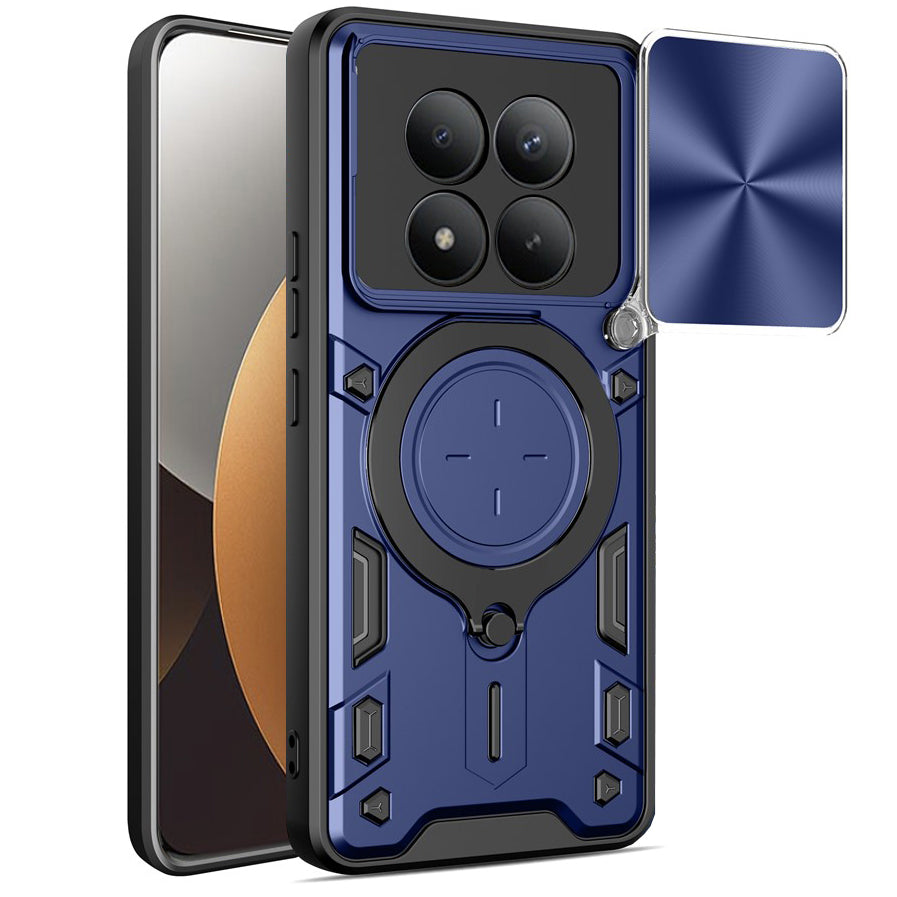 Handyhülle mit CamShield für Xiaomi Redmi Note 15 Pro Plus 5G / POCO M8 Pro 5G, Techsuit CamGuard Pro, Blau-Schwarz