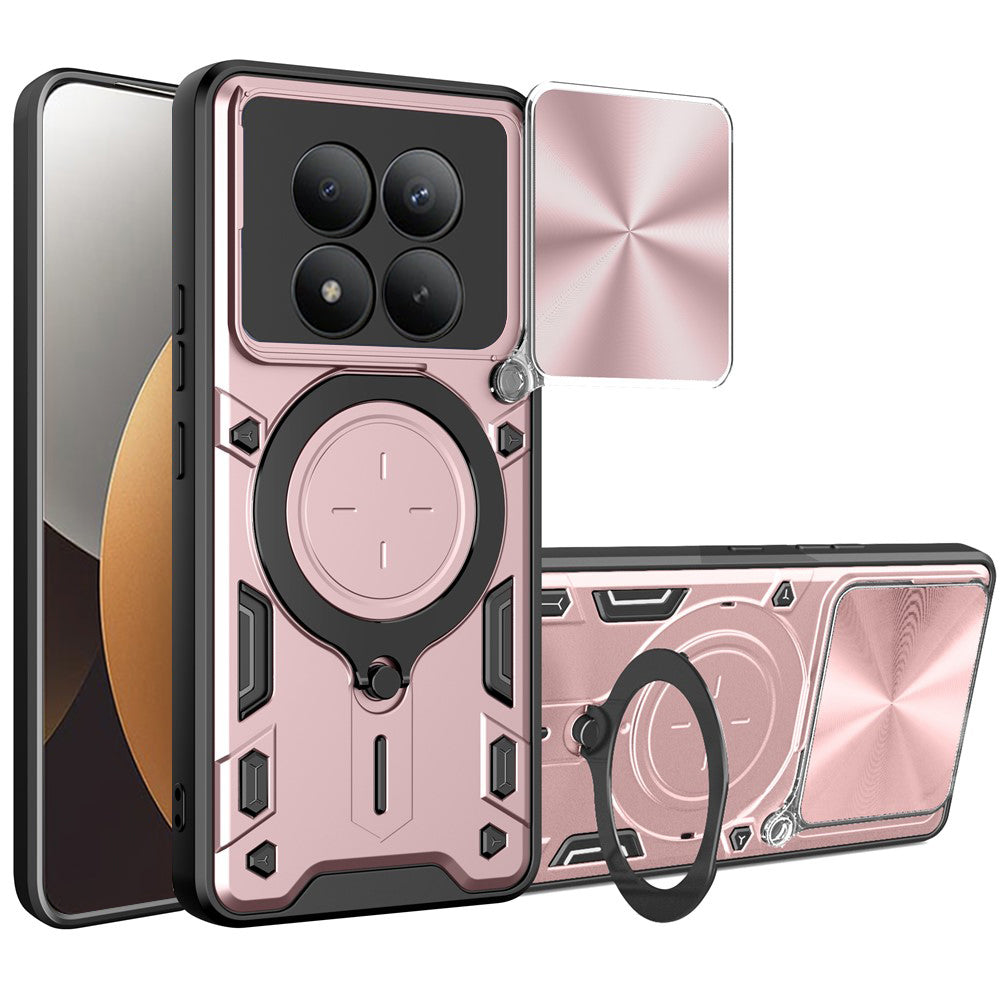 Handyhülle mit CamShield für Xiaomi Redmi Note 15 Pro Plus 5G / POCO M8 Pro 5G, Techsuit CamGuard Pro, Roségold / Schwarz